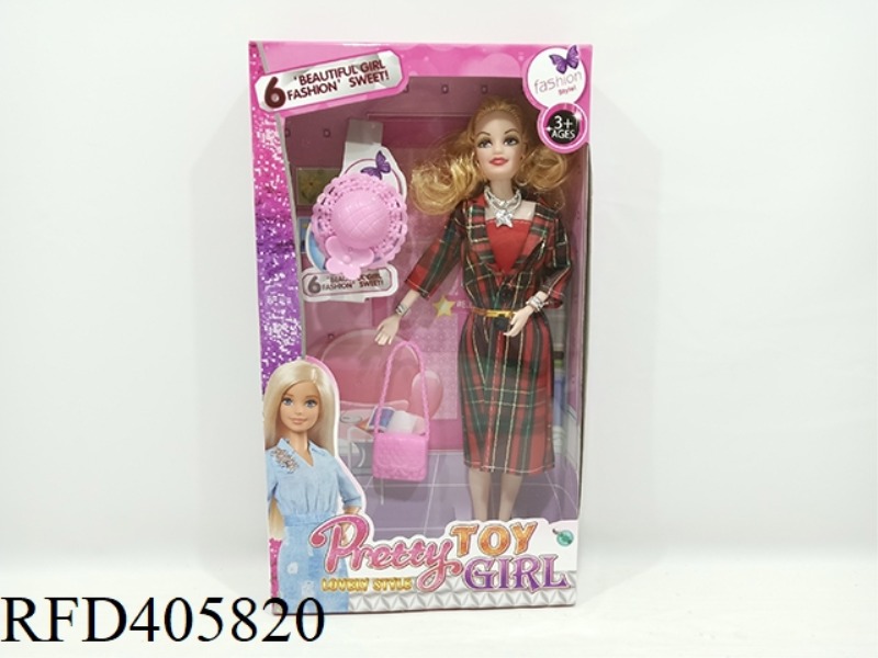 11.5-INCH MULTI-JOINT SOLID FASHION DRESS BARBIE DOLL WITH BAG/HAT