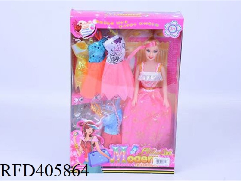 11.5-INCH MULTI-JOINT HOLLOW EVENING BARBIE DOLL COLOR BOX WITH MULTI-STYLE CLOTHING