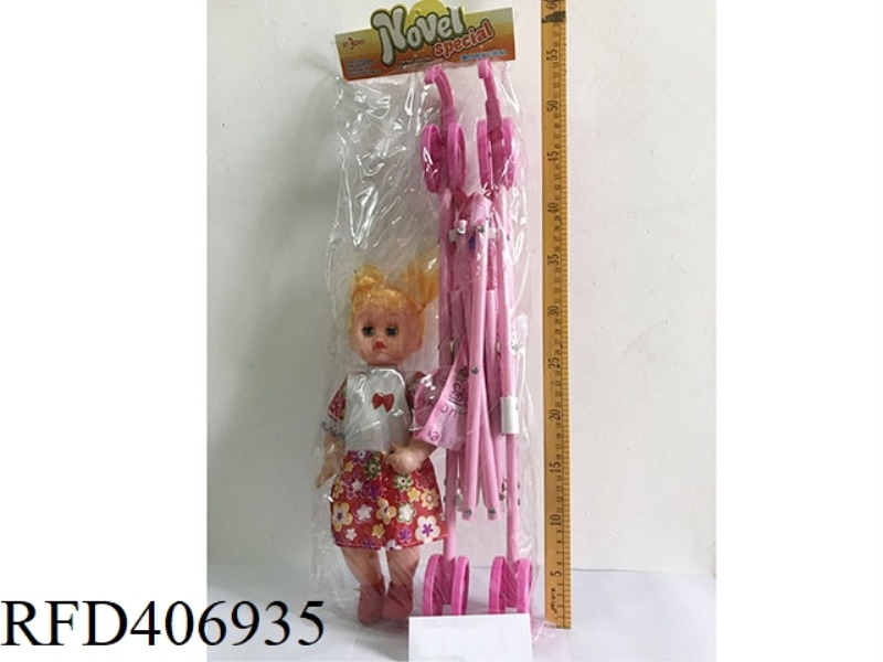 PLASTIC CART WITH DOLL
