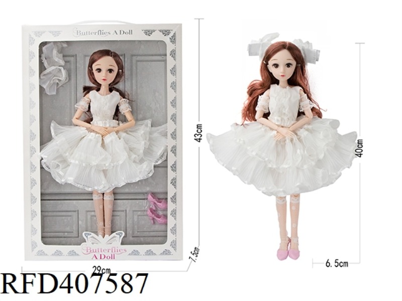 14 INCH 22 JOINT DOLL-WHITE SKIRT