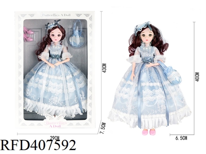 14 INCH 22 JOINT DOLL-BLUE DRESS
