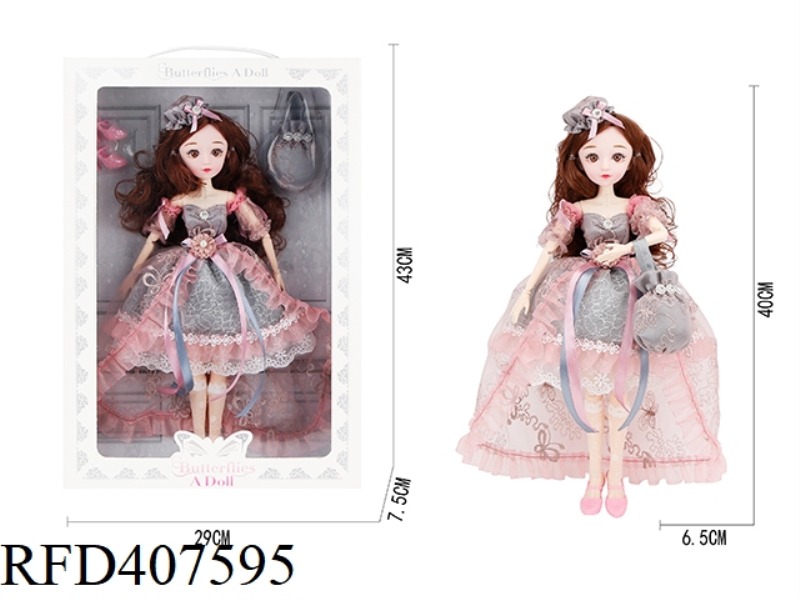 14 INCH 22 JOINT DOLL-PINK SKIRT
