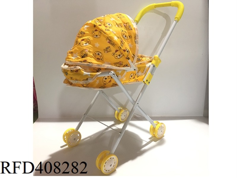 YELLOW CIRCLE IRON CAR (BEAR HEAD CLOTH)