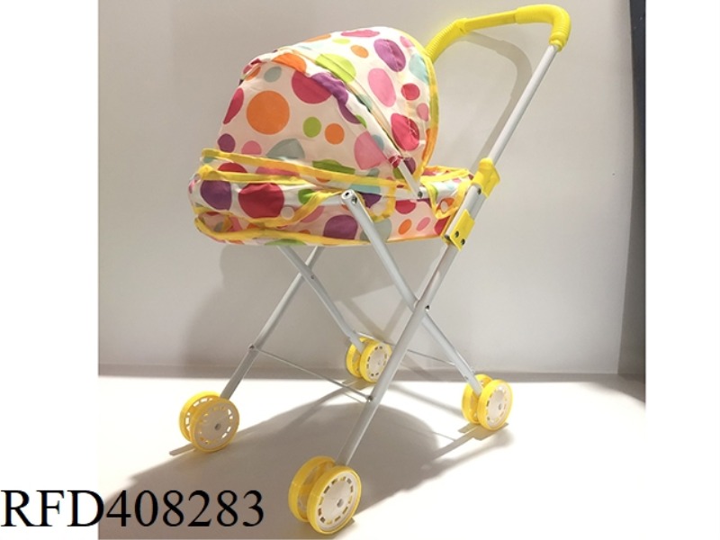 YELLOW CIRCLE IRON CAR (POLKA DOT CLOTH)