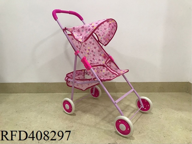 BIG WHEEL RECLINING LIGHT PURPLE IRON CART