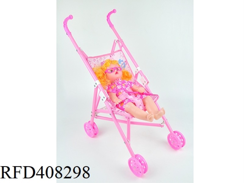 PLASTIC CAR WITH 14 INCH EYES DOLL