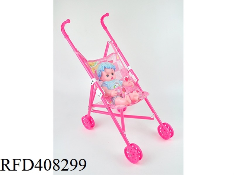 PLASTIC CAR WITH 12 INCH BOY DOLL