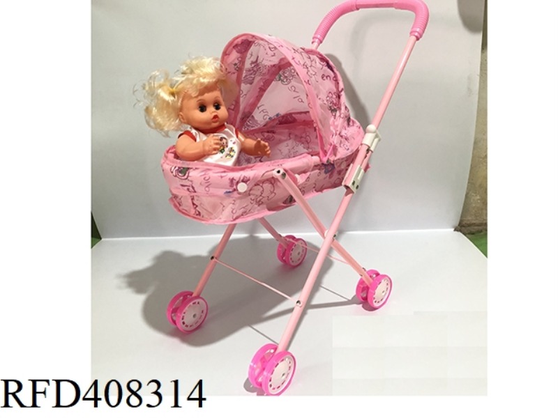 IRON CART WITH 12-INCH FEMALE DOLL (TWO-COLOR MIXED)