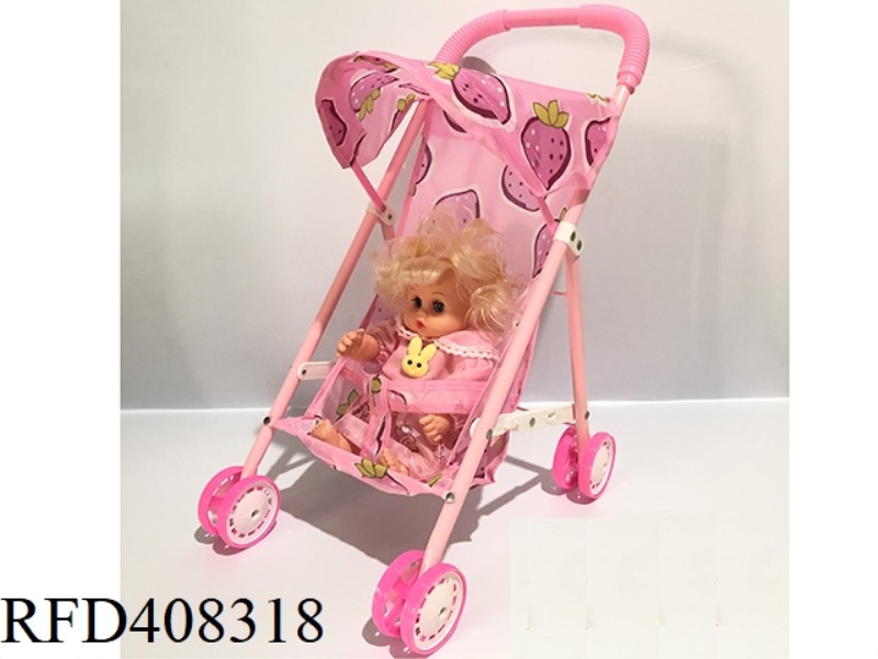 IRON CART WITH 12-INCH FEMALE DOLL (TWO-COLOR MIXED)