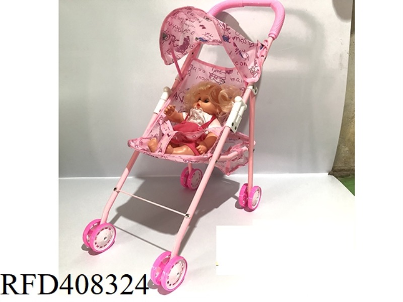 IRON CART WITH 12-INCH FEMALE DOLL (TWO-COLOR MIXED)