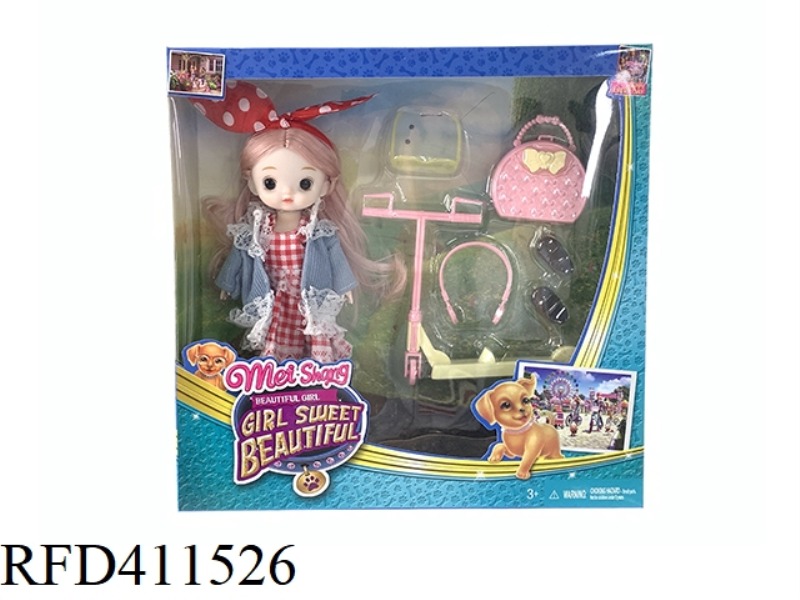 6 INCH BARBIE DOLL SCOOTER OUTDOOR SET