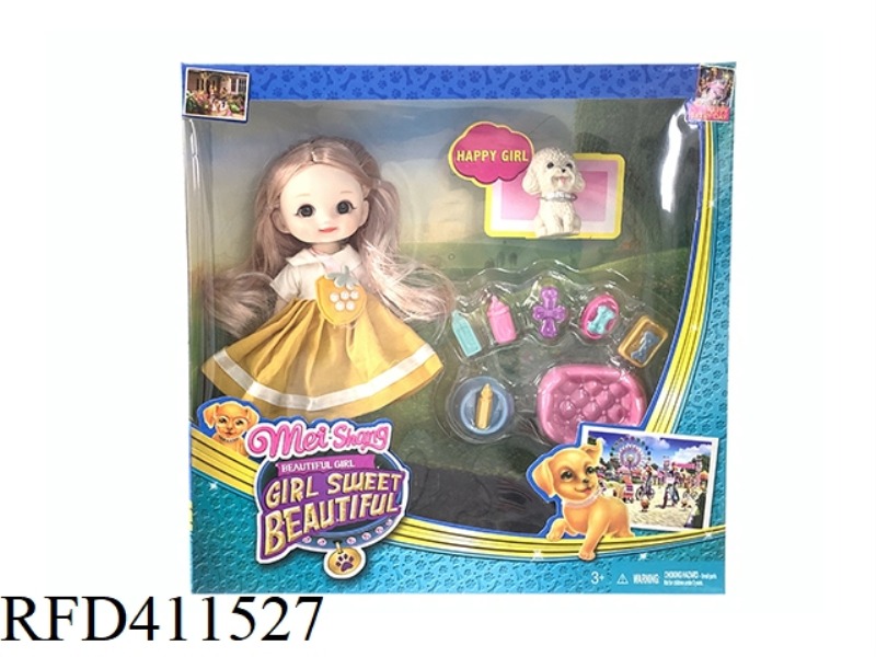 6 INCH BARBIE DOLL DOG FEEDING SET