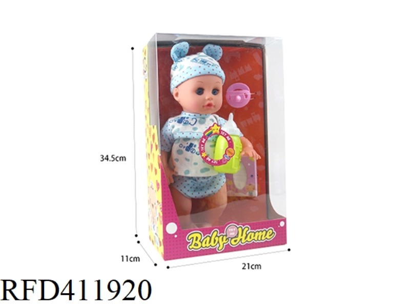 14-INCH VINYL HEAD/BOTTLE BODY LIVE EYE DOLL SET WITH 12 SOUND IC
