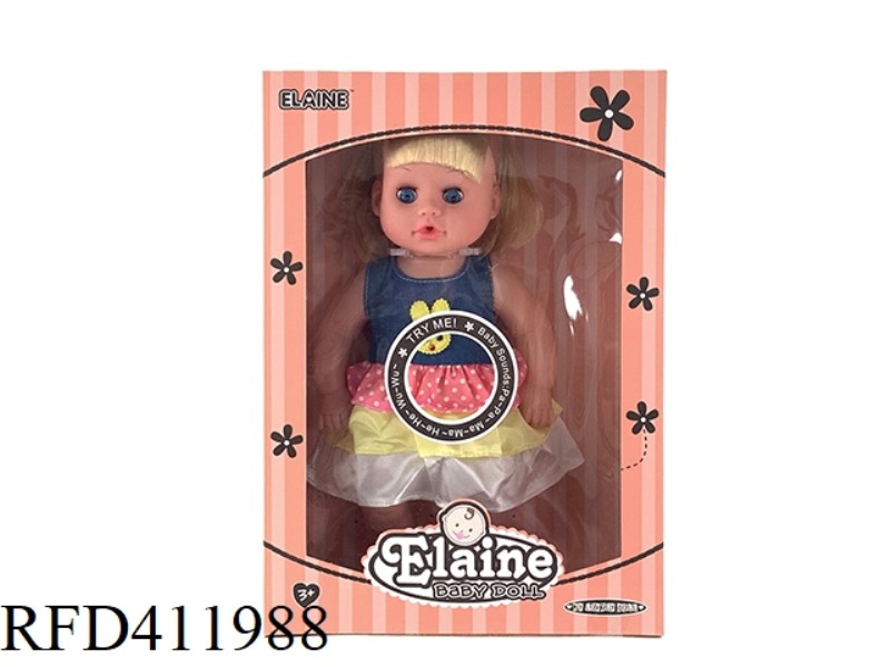 12 INCH VINYL HEAD BLOW BOTTLE BODY LIVE EYE DOLL WITH 12 SOUND IC