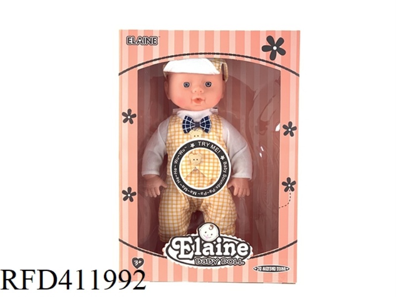 12 INCH VINYL HEAD BLOW BOTTLE BODY HALF EYE DOLL WITH 12 SOUND IC