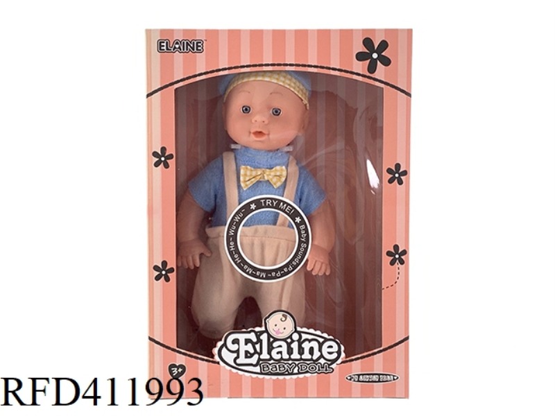 12 INCH VINYL HEAD BLOW BOTTLE BODY HALF EYE DOLL WITH 12 SOUND IC