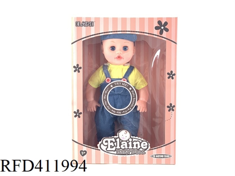 12 INCH VINYL HEAD BLOW BOTTLE BODY HALF EYE DOLL WITH 12 SOUND IC
