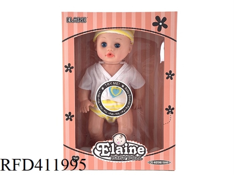 12 INCH VINYL HEAD BLOW BOTTLE BODY HALF EYE DOLL WITH 12 SOUND IC