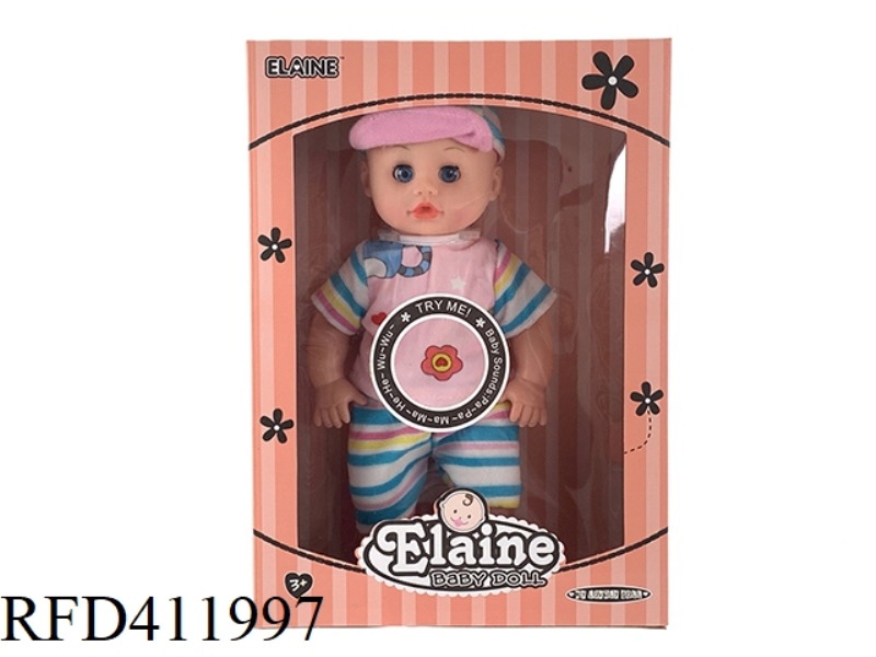 12 INCH VINYL HEAD BLOW BOTTLE BODY HALF EYE DOLL WITH 12 SOUND IC