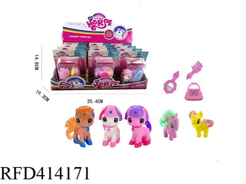 2 HORSES WITH COMB MIRROR 12PCS