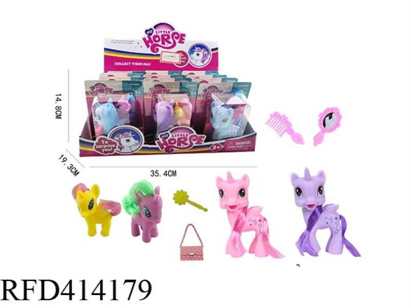 2 HORSES WITH COMB MIRROR 12PCS