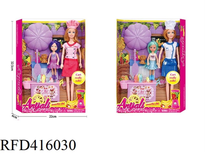 FASHIONABLE BARBIE FRUIT CART THEME SET DOLL