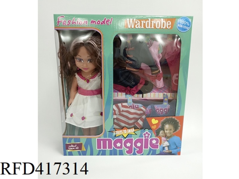 14 INCH FLESH-COLORED DOLL WITH MATCHING CLOTHES