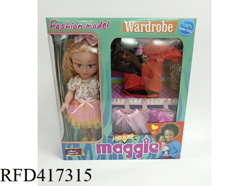14 INCH FLESH-COLORED DOLL WITH MATCHING CLOTHES