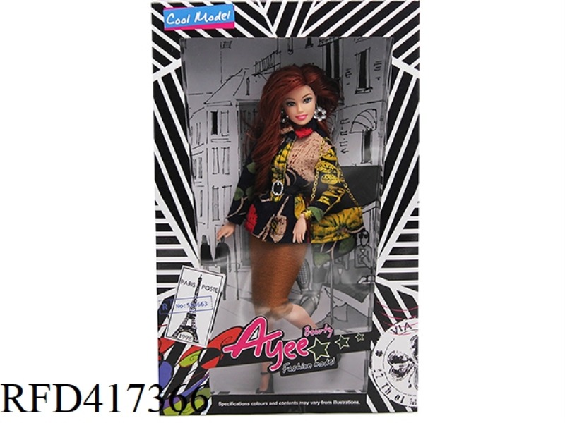 12.5 INCH BLACK SKIN FASHION BARBIE DOLL