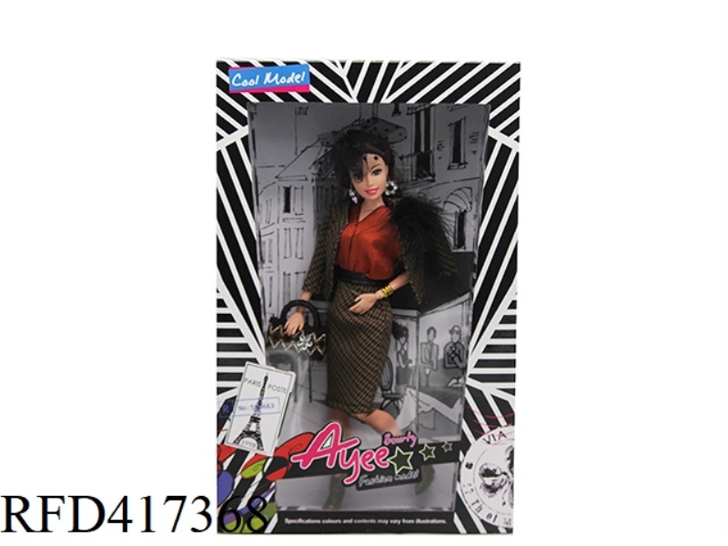 12.5 INCH BLACK SKIN FASHION BARBIE DOLL