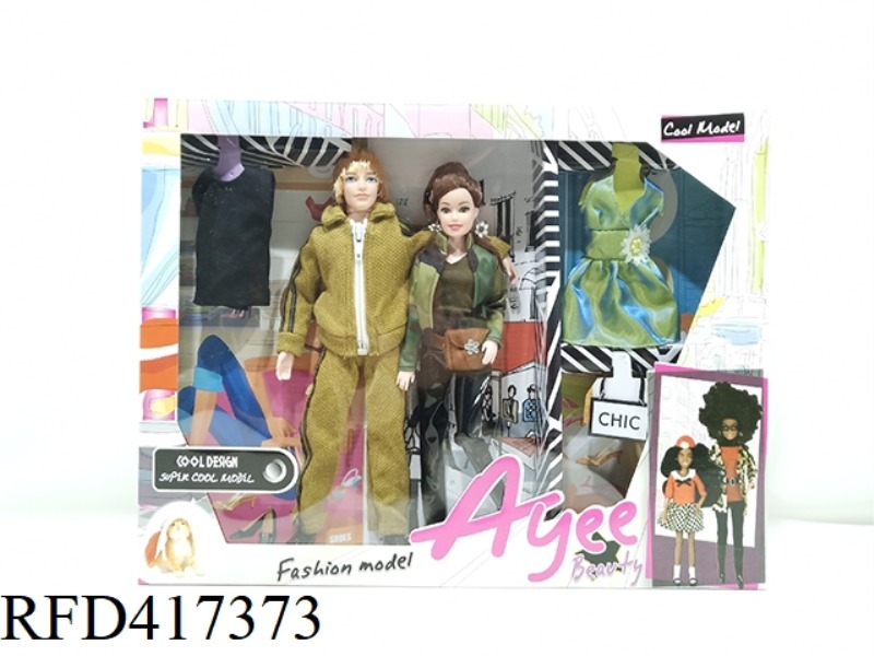 12.5 INCH WHITE SKIN FASHION MALE AND FEMALE BARBIE DOLL