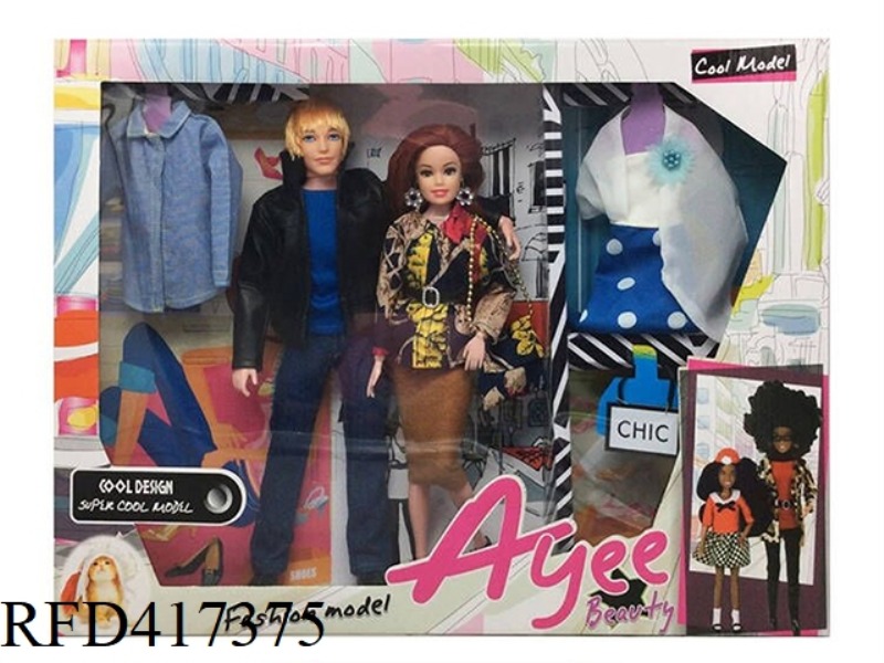 12.5 INCH WHITE SKIN MEN'S AND WOMEN'S FASHION BARBIE DOLL