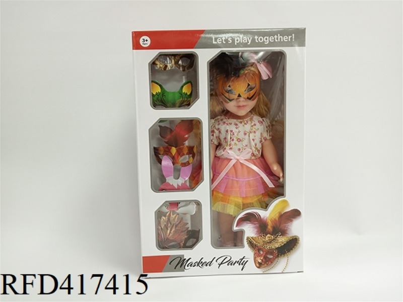 14 INCH FULL ENAMEL DOLL WITH MASK