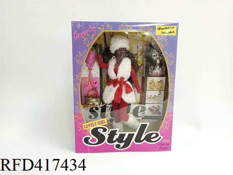 12.5 INCH FASHION BLACK ACCESSORIES BARBIE DOLL