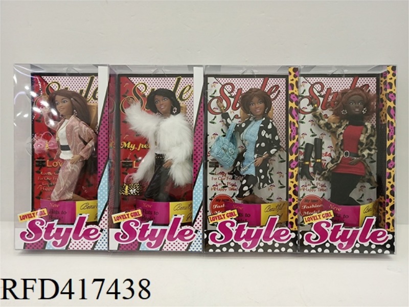 12.5 INCH FASHIONABLE BLACK BARBIE (4 STYLES ASSORTED)