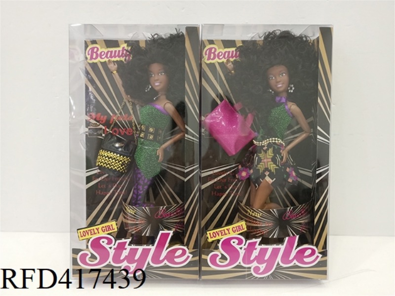 12.5 INCH BLACK BARBIE DOLL (4 STYLES ASSORTED)