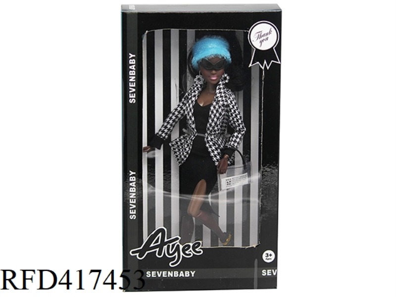 12.5 INCH BLACK SKIN FASHION BARBIE DOLL