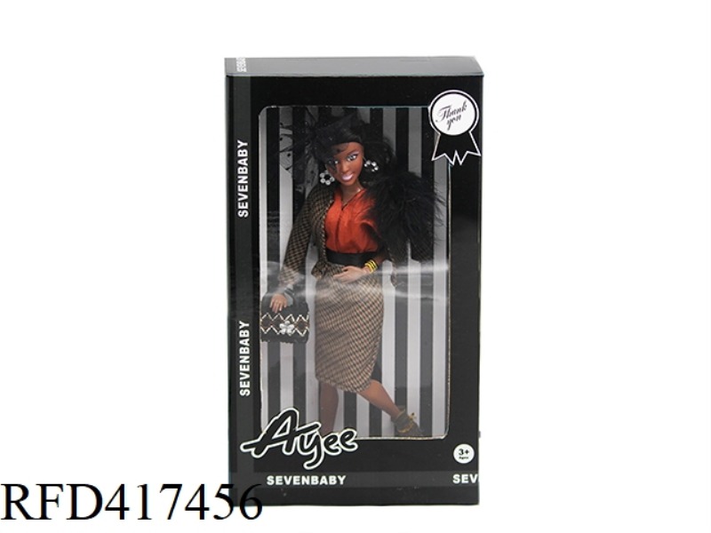 12.5 INCH BLACK SKIN FASHION BARBIE DOLL