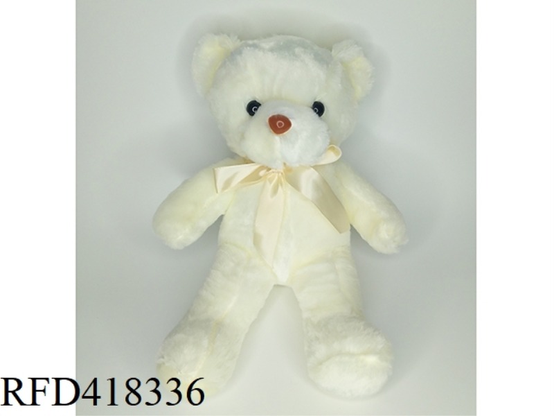 45CM WHITE SCARF BEAR