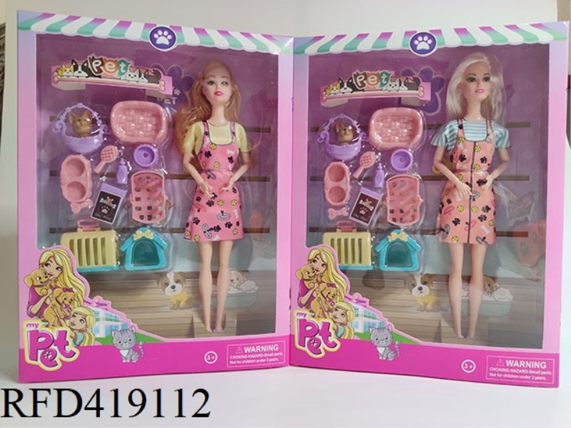 11 INCH BARBIE 9 JOINT SOLID BODY DOG BLISTER SUIT ACCESSORIES 2 MIXED