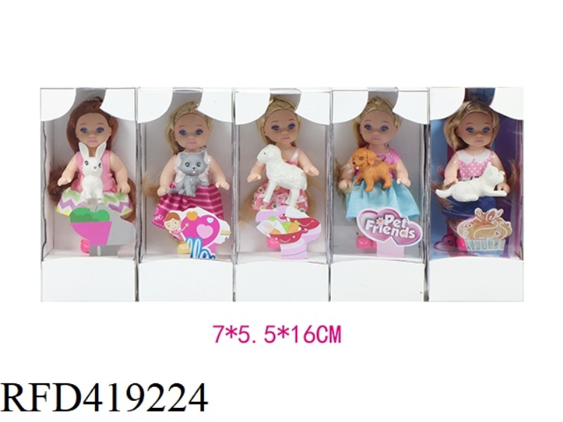 3.5 inch solid doll with pet