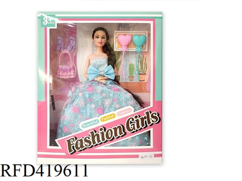 HIGH-END BOXED 11.5-INCH SOLID BODY 12 JOINTS WEDDING DRESS BARBIE WITH ACCESSORIES