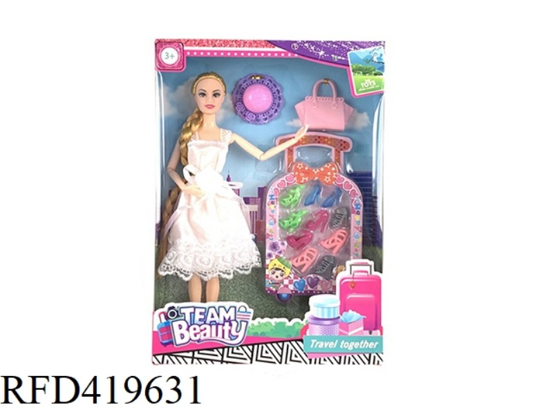 THEME NEW HIGH-END 11.5-INCH SOLID BODY 11-JOINT FASHION LONG-HAIRED BARBIE PRINCESS WITH BALLOON SH