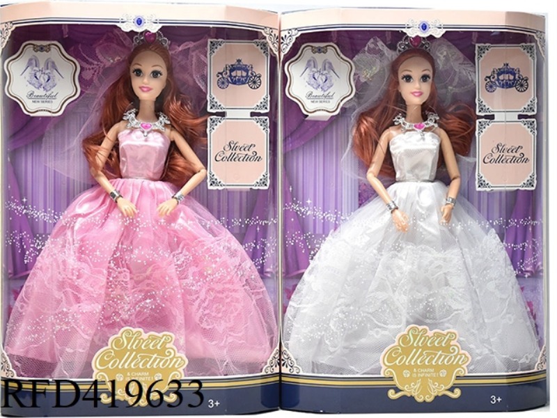 11.5 INCH SOLID BODY 9-JOINT WEDDING DRESS BRIDE (TWO ASSORTED)