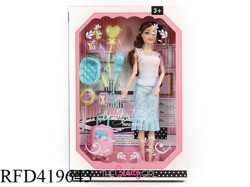 NEW 11-INCH SOLID BODY 9-JOINT LADY, WITH LOVE BALL, LUGGAGE,