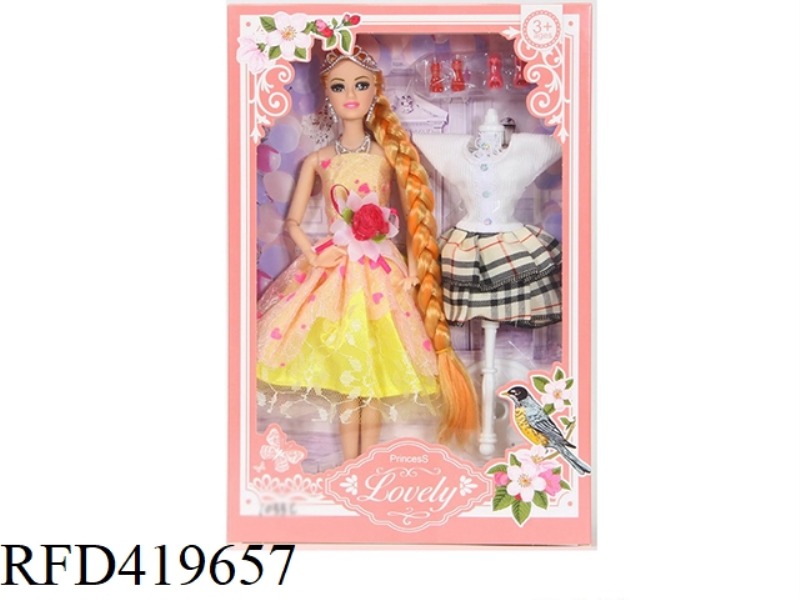 HIGH-END WEDDING DRESS 11.5-INCH 9-JOINT REAL PRINCESS BARBIE WITH ACCESSORIES
