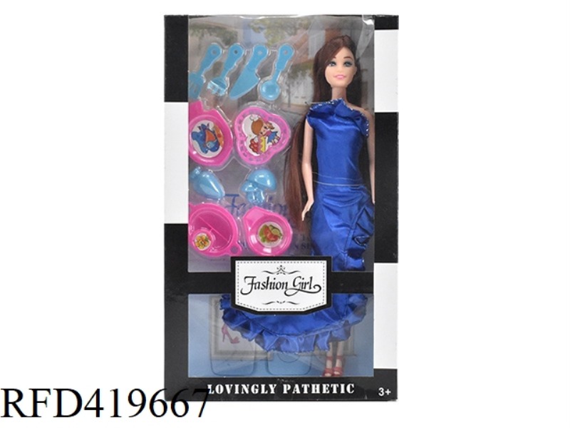 NEW 11 INCH SOLID BODY FASHION LONG DRESS BEAUTY WITH CUTLERY SET