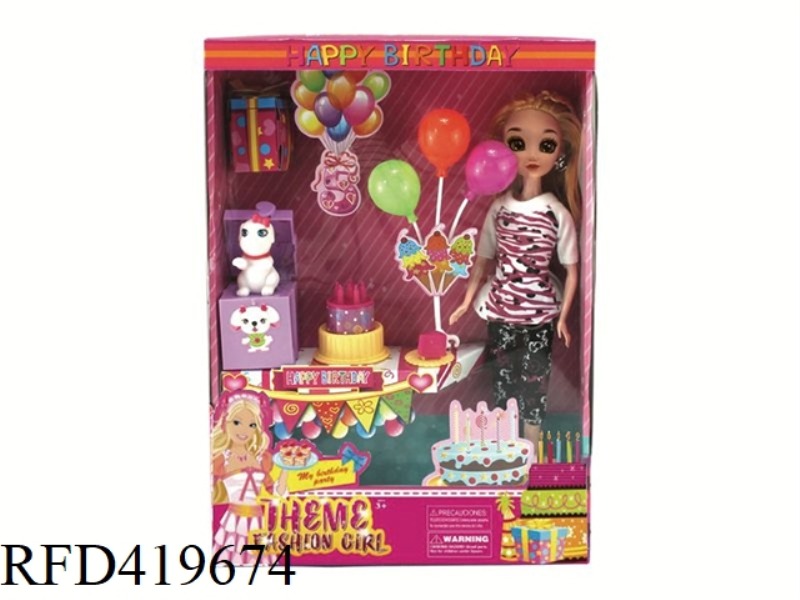 HIGH-END BIRTHDAY THEME 11.5-INCH REAL HAND 3D EYEBALLS AMY FASHION BARBIE WITH EARRINGS, BIRTHDAY C