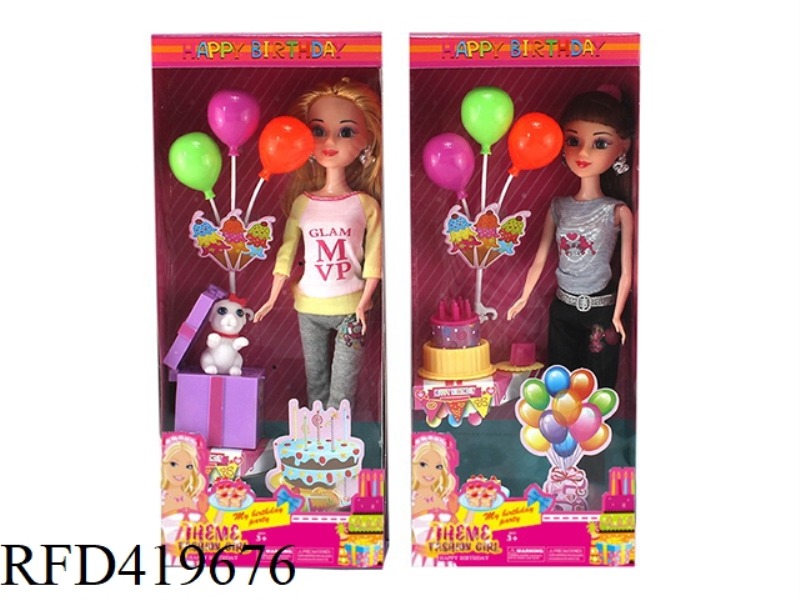 HIGH-END BIRTHDAY THEME 11.5-INCH REAL HAND 3D EYEBALLS AMY FASHION BARBIE WITH EARRINGS, BIRTHDAY C