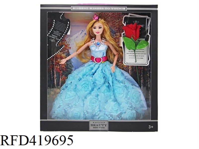 NEW HIGH-END 11.5-INCH 11-JOINT REAL WEDDING DRESS PRINCESS WITH NECKLACE ROSE